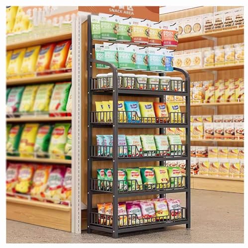Gemüse, Stahlregalwagen mit Rädern for Obst-Snack-Gemüse-Organizer, Schwarz/Weiß, mehrere Größen(Black-5 Tier,L-60CM/24IN) von FOELANNE