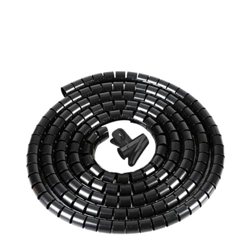 Kabel abzuräumen, 2 Meter langer Spiralkabelschutz, erhältlich in mehreren Farben und Größen, 2er-Pack(Black,10mm inside diameter) von FOELANNE