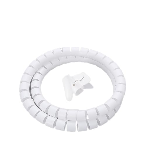 Kabel abzuräumen, 2 Meter langer Spiralkabelschutz, erhältlich in mehreren Farben und Größen, 2er-Pack(White,28mm inside diameter) von FOELANNE