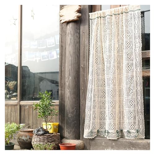 FOELANNE Magnetspule Ventil Ersatz-Magnetspule, Rustikaler Häkelvorhang-Volant for die Küche, böhmische Vorhänge for Schlafzimmerfenster, kurzer Vorhang for Café-Fenster(55x50cm/22x20in) von FOELANNE