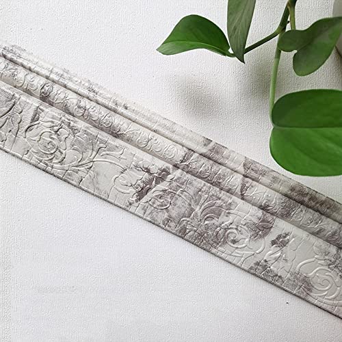 Selbstklebendes Wallpaper, Tapetenbordüre for Abziehen und Aufkleben for Wand und Decke, mehrfarbig, mehrere Größen, 2er-Pack(C Section Gray Marble,10cm X 230cm*2 Pcs) von FOELANNE
