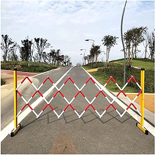 Skalierbare mobile Straßensperre, Retractable Folding Sicherheit Barriere FRP Expandable Barrier Crowd Control Gelb Schwarz Mehrfachgrößen 1.2m Höhe mit Pulley(1.2x8m) von FOELANNE