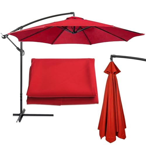 Sonnenschirm im Garten, Ersatz-Sonnenschirm-Überdachung for 6/8 Rippen, versetzter Freischwinger, mehrere Größen, mehrfarbig(Red,6 ribs-2.7m(8.8ft)) von FOELANNE