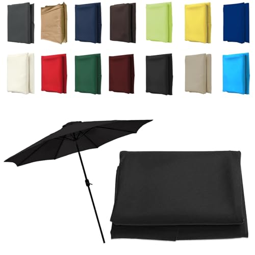 Sonnenschirm im Garten, Ersatz-Überdachung for Terrassenschirm mit 6 oder 8 Streben, in mehreren Farben und Größen(Black,6 ribs-2m(6.5ft)) von FOELANNE