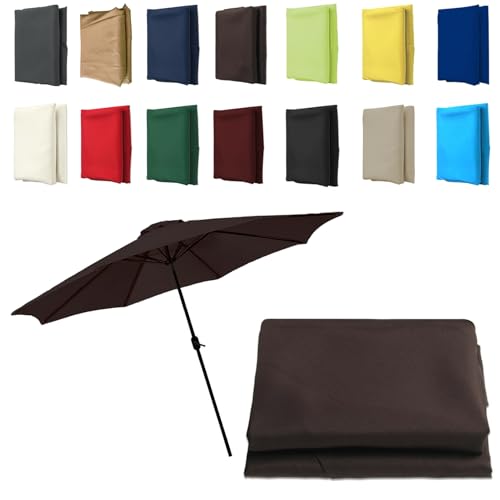 Sonnenschirm im Garten, Ersatz-Überdachung for Terrassenschirm mit 6 oder 8 Streben, in mehreren Farben und Größen(Brown,8 ribs-3m(9.8ft)) von FOELANNE