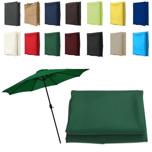 Sonnenschirm im Garten, Ersatz-Überdachung for Terrassenschirm mit 6 oder 8 Streben, in mehreren Farben und Größen(Green,6 ribs-3m(9.8ft)) von FOELANNE