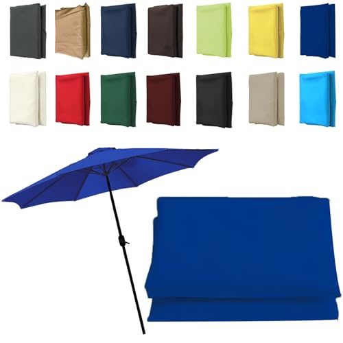 Sonnenschirm im Garten, Ersatz-Überdachung for Terrassenschirm mit 6 oder 8 Streben, in mehreren Farben und Größen(Royal Blue,8 ribs-2.7m(8.8ft)) von FOELANNE