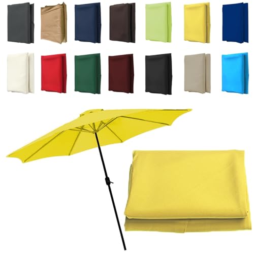 Sonnenschirm im Garten, Ersatz-Überdachung for Terrassenschirm mit 6 oder 8 Streben, in mehreren Farben und Größen(Yellow,8 ribs-2.7m(8.8ft)) von FOELANNE
