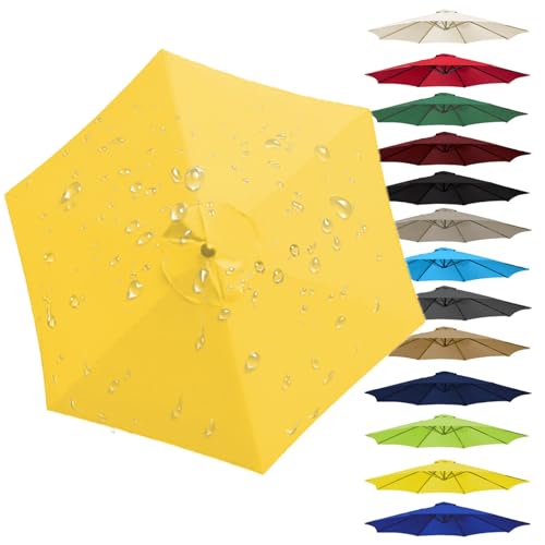 Sonnenschirm im Garten, Ersatzdach for Terrassenschirm, mehrfarbig, mehrere Größen(Yellow,6 RIBS: 200CM/6.5FT) von FOELANNE