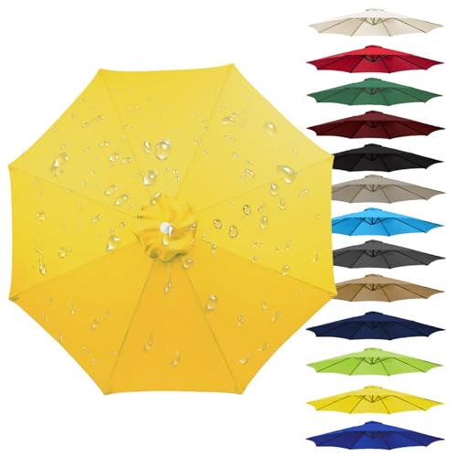 Sonnenschirm im Garten, Ersatzdach for Terrassenschirm, mehrfarbig, mehrere Größen(Yellow,8 RIBS: 230CM/7.5FT) von FOELANNE