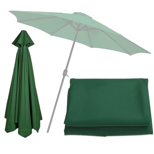Sonnenschirm im Garten, Ersatzdach for runden Sonnenschirm, 6 Streben/8 Streben, 2 m/2,6 m/3 m, mehrfarbig(Green,6 ribs-2.7m(8.8ft)) von FOELANNE