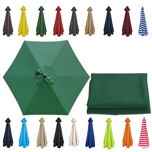 Sonnenschirm im Garten, Ersatzschirmdach for 6- und 8-Rippen-Rahmen, mehrfarbig, mehrere Größen(Green,6 RIBS: 250CM(8.2FT)) von FOELANNE