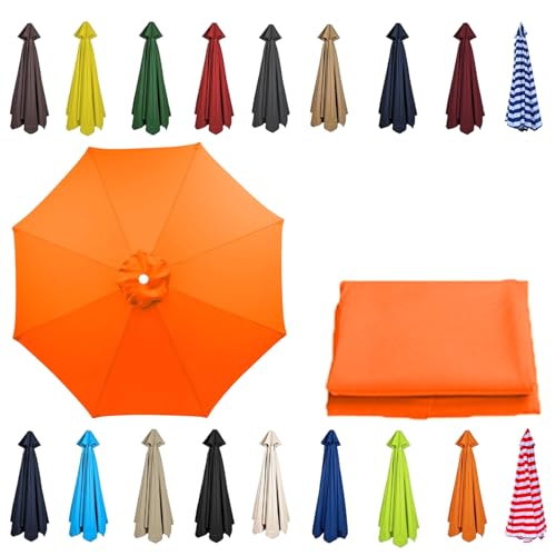 Sonnenschirm im Garten, Ersatzschirmdach for 6- und 8-Rippen-Rahmen, mehrfarbig, mehrere Größen(Orange,8 RIBS: 200CM/6.5FT) von FOELANNE
