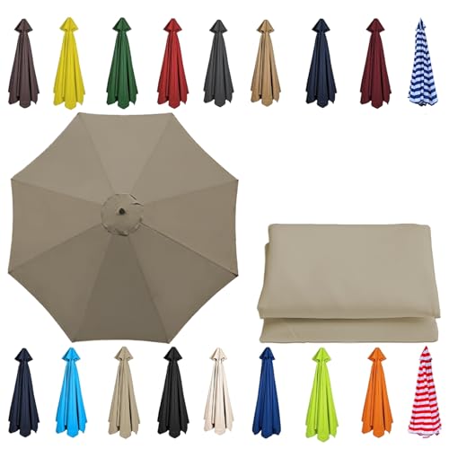 Sonnenschirm im Garten, Ersatzschirmdach for 6- und 8-Rippen-Rahmen, mehrfarbig, mehrere Größen(Top Color,8 RIBS: 250CM/8.2FT) von FOELANNE