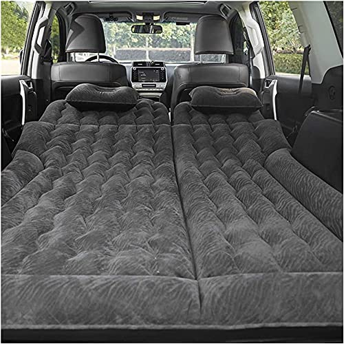 aufgeblasene Matratze, SUV Auto Luftmatratze Twin Size mit Kissen for Camping Grau Schwarz(Black) von FOELANNE