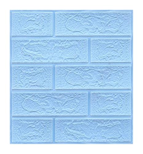 selbst klebrige Wandfliesen, 3D-Wandpaneele, selbstklebend, mehrfarbig, 10er- oder 20er-Pack(Azul,10pcs) von FOELANNE