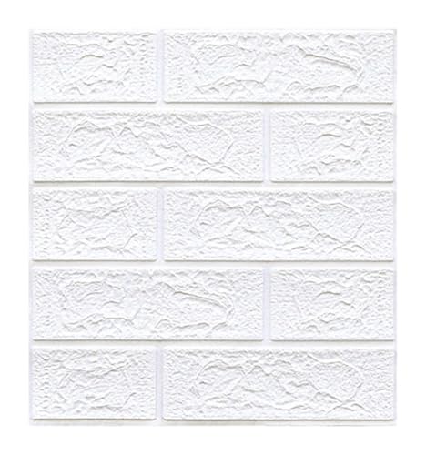 selbst klebrige Wandfliesen, 3D-Wandpaneele, selbstklebend, mehrfarbig, 10er- oder 20er-Pack(Blanco,10pcs) von FOELANNE