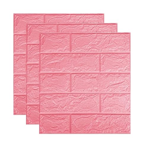 selbst klebrige Wandfliesen, 3D-Wandpaneele for Abziehen und Aufkleben, 35 x 38,5 cm, mehrfarbig, 10/20 Stück(Rosa,20pcs) von FOELANNE