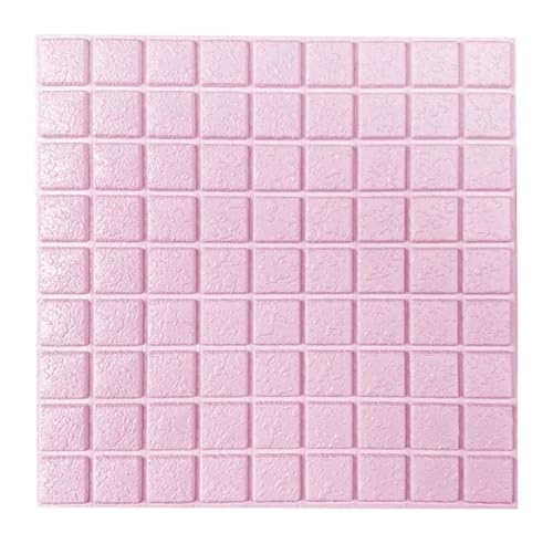 selbst klebrige Wandfliesen, 3D-Wandpaneele for Abziehen und Aufkleben, mehrfarbig, 10 Stück(Rosa) von FOELANNE