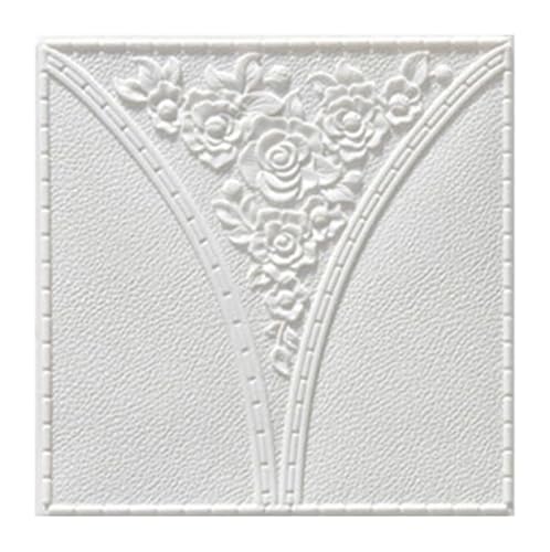 selbst klebrige Wandfliesen, 3D-Wandpaneele for Abziehen und Aufkleben, mehrfarbig, 8–16 Stück(Blanco,16pcs) von FOELANNE