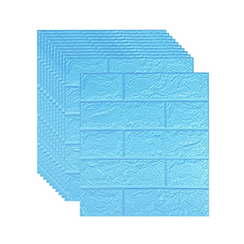 selbst klebrige Wandfliesen, 3D Ziegel Wandpaneel Selbstklebend 35x38cm 3mm/5mm Mehrfarbig 20 Stk(Blu,3mm [35x38cm]) von FOELANNE