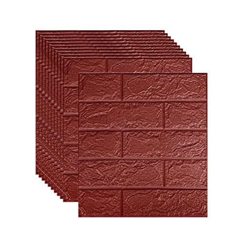 selbst klebrige Wandfliesen, 3D Ziegel Wandpaneel Selbstklebend 35x38cm 3mm/5mm Mehrfarbig 20 Stk(Bruin,5mm [35x38cm]) von FOELANNE