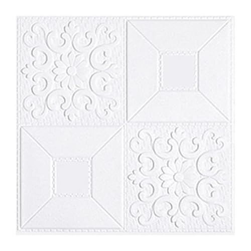 selbst klebrige Wandfliesen, 3D selbstklebende PE-Schaum-Wandpaneele, mehrfarbiges Ziegelmuster, 35 x 35 cm, 10–20 Stück(Blanco,10pcs) von FOELANNE
