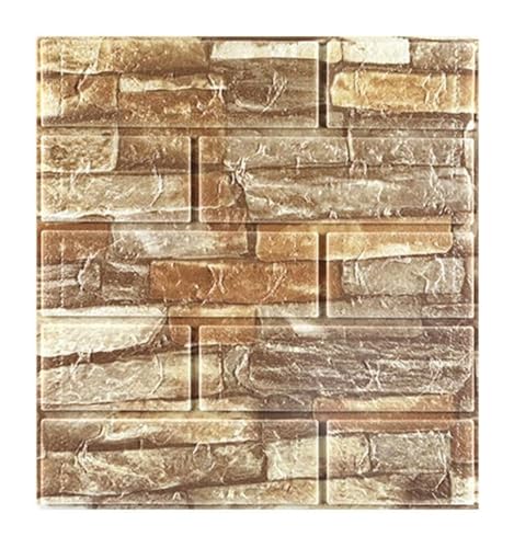 selbst klebrige Wandfliesen, Selbstklebende 3D-Wandpaneele, PE-Schaum, mehrfarbig, 35 x 38 cm, 10/20 Stück(B,10pcs) von FOELANNE