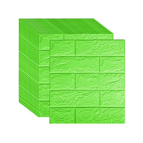 selbst klebrige Wandfliesen, Selbstklebende 3D-Wandpaneele aus PE-Schaum, 35 x 38 cm, mehrfarbig, 20 Stück(Verde) von FOELANNE