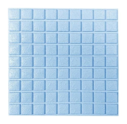 selbst klebrige Wandfliesen, Selbstklebende 3D-Ziegel-Wandpaneele aus PE-Schaum, mehrfarbig, 6 Stück(Azul) von FOELANNE