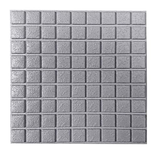 selbst klebrige Wandfliesen, Selbstklebende 3D-Ziegel-Wandpaneele aus PE-Schaum, mehrfarbig, 6 Stück(Gris) von FOELANNE