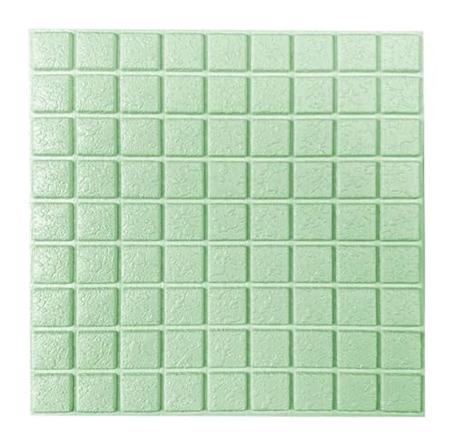 selbst klebrige Wandfliesen, Selbstklebende 3D-Ziegel-Wandpaneele aus PE-Schaum, mehrfarbig, 6 Stück(Verde) von FOELANNE