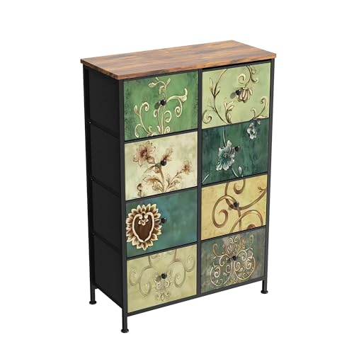 FOERPL Kommode Schrank mit 8 Schubladen aus Stoff, 68x30x100 cm Retro Schubladenschrank Sideboard mit Schubladen für Wohnzimmer Küche Büro Flur - Metallrahmen & Holzplatte FOERPL Kommode Schrank mit 8 Schubladen aus Stoff, 68x30x100 cm Retro Schubladenschrank Sideboard mit Schubladen für Wohnzimmer Küche Büro Flur - Metallrahmen & Holzplatte von FOERPL