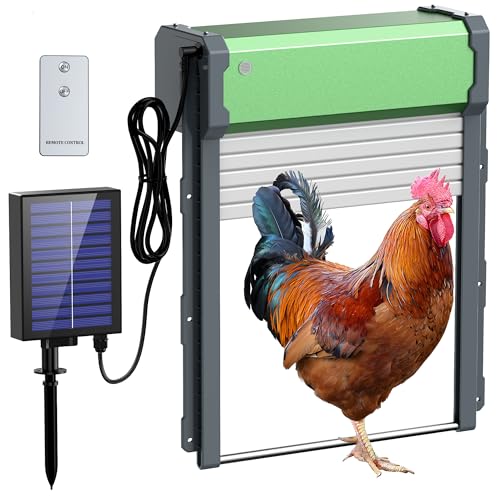 Hühnerklappe Automatisch Solar Batterie Groß: Automatische Hühnerklappe Upgrade-Größe - FOFNON Elektrische Hühnerklappe mit Timer und Lichtsensor - Intelligente Einklemmschutzfunktion (IP65) von FOFNON
