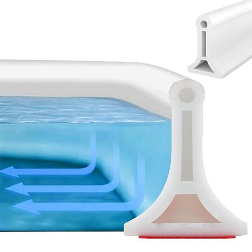 2M Selbstklebende Duschschwelle - Faltbare Duschabdichtung für Duschtüren - Wasserstopper Dusche für Küche, Bad und Toilette 2x 100cm Duschdichtung - Weiß von FOGARI