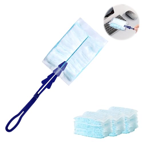 30 Stück Staubmagnet Set für Swiffer - Staubwedel mit 30 Mikrofaser Nachfülltüchern und 1 Handgriff | Elektrostatischer Staubwischer für Haushalt, Schule, Büro… von FOGARI