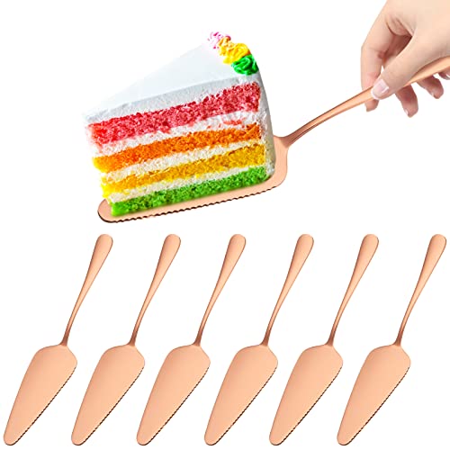 6 Stück Tortenheber Set, FOGARI Kuchenheber mit Gezackt Tortenheber Edelstahl kuchenschaufel Tortenschaufel für Küchen Restaurants Partys, Spülmaschinengeeignet (Roségold) von FOGARI