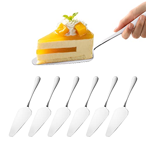 6 Stück Tortenheber Set, Kuchenheber mit Gezackt Tortenheber Edelstahl kuchenschaufel Tortenschaufel für Küchen Restaurants Partys, Tortenheber, Pizza-Server, Gezackter Kuchenheber(Silber) von FOGARI