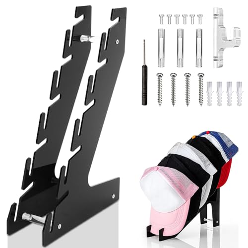 Cap Halter Kappen Organizer - Cap Aufbewahrung Desktop Cap Halterung mit Schrauben,Mützen Aufbewahrung Acryl Hutständer für 5 Baseballmützen Mützen Aufbewahrung für Aufhängen & Präsentieren von Hüten Cap Halter Kappen Organizer - Cap Aufbewahrung Desktop Cap Halterung mit Schrauben,Mützen Aufbewahrung Acryl Hutständer für 5 Baseballmützen Mützen Aufbewahrung für Aufhängen & Präsentieren von Hüten von FOGARI