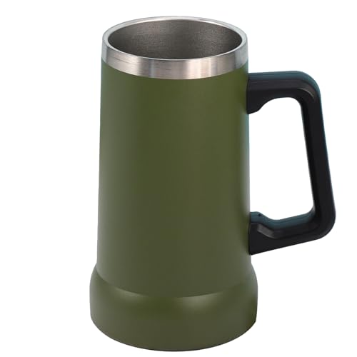 FOGARI Isoliert Bierkrug mit Griff 710ml, Edelstahl Bierglas Groß Thermobecher Metall Bierbecher, Geboren für das Oktoberfest (Grün) von FOGARI