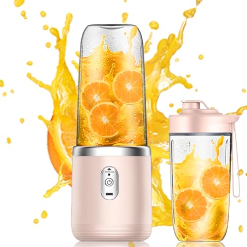 FOGARI Mobiler Mixer Smoothie Maker, Standmixer, Tragbarer Mini-Mixer Mit 6 Edelstahlklingen,Wiederaufladbarer,Tragbarer Usb-Elektromixer FüR Reisen,KüChe Und BüRo,Zuhause, Camping, AußEneinsatz（Rosa） von FOGARI