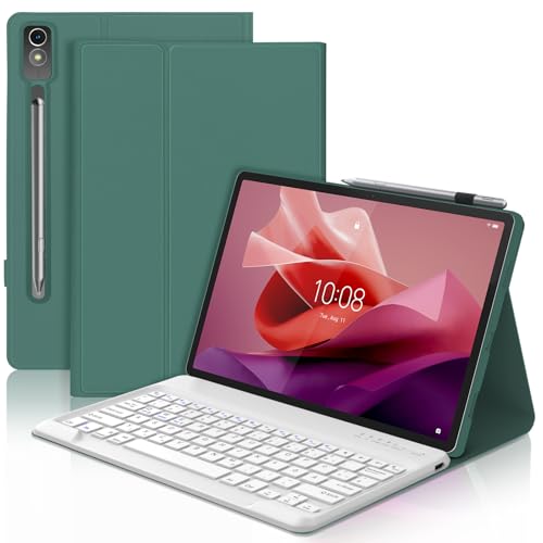 FOGARI Tastatur Hülle für Lenovo Tab P12 12.7" 2023, QWERTZ Layout, Hülle Tastatur mit Magnetisch Abnehmbarer Deutscher Bluetooth für Lenovo Tab P12 12.7 Zoll 2023, Dunkelgrün FOGARI Tastatur Hülle für Lenovo Tab P12 12.7" 2023, QWERTZ Layout, Hülle Tastatur mit Magnetisch Abnehmbarer Deutscher Bluetooth für Lenovo Tab P12 12.7 Zoll 2023, Dunkelgrün von FOGARI