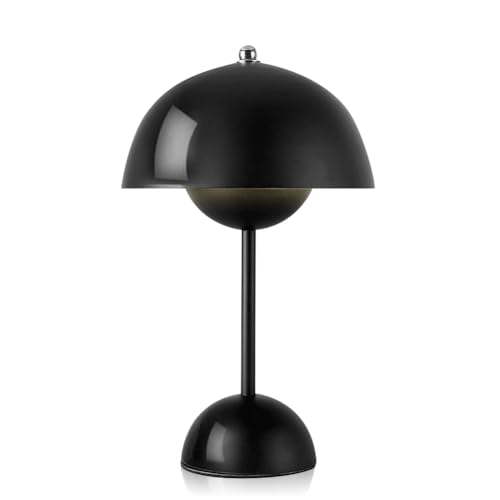 Tischlampe Dimmbar, Flowerpot Lampe, Pilz Lampe Wireless- led lampe dimmbar tischlampe,3 einstellbare Lichtfarben,Wiederaufladbarer interner Akku mit USB-Ladekabel, [Energieklasse A] (Dunkel) von FOGARI