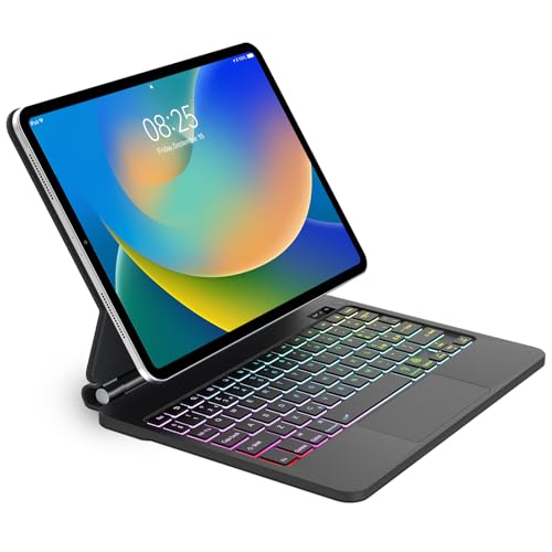 FOGARI Bluetooth-Tastaturhülle für iPad 10. Generation 10,9 Zoll 2022 - Magic Keyboard Hintergrundbeleuchtung Design magnetisch schwimmend mit Touchpad Multitouch, Schwarz von FOGARI