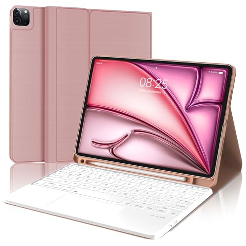 FOGARI iPad Pro 11 Tastaturhülle 2022 – iPad Air 5/Air 4 Hülle mit Trackpad-Tastatur – abnehmbare Bluetooth-Touchpad-Tastatur – Smart-Hülle mit Stifthalter, Roségold von FOGARI