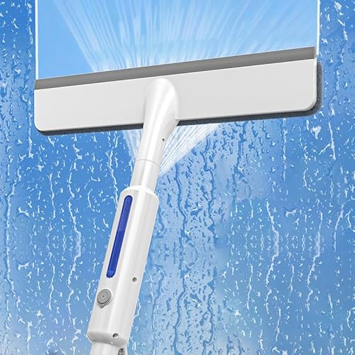 3-in-1 Fensterputzer Set | Fensterreiniger mit Sprühfunktion, einschließlich 30 cm Fensterabzieher + 1,45 m Abnehmbarer Stange + 1 Reinigungstuch | Für Fenster, Spiegel, Glastüren von FOGARI