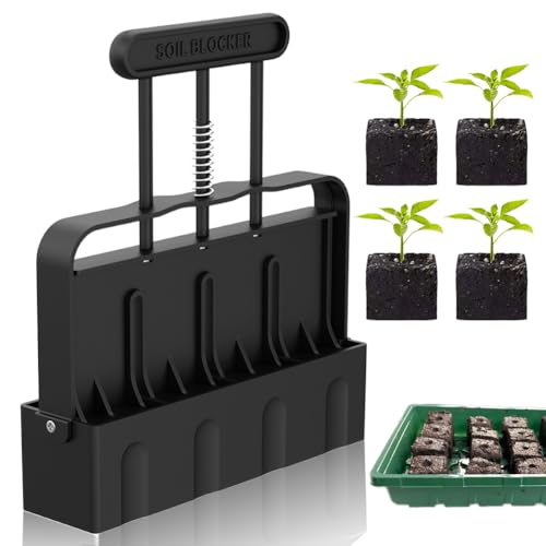 Manueller Bodenblocker 5 cm anzucht gewächshaus Bodenblocker Erdballenpresse Anzucht Mit Samensämaschine Seed Block Maker aus Edelstahl Perfekt für Keimlinge von FOGARI