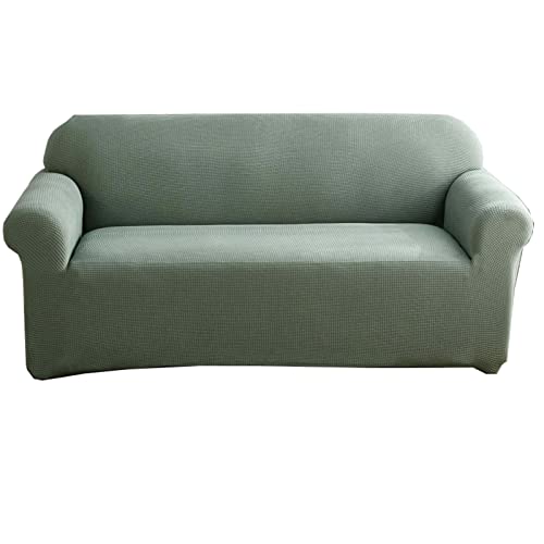 FOGUO Super Weiche Sofabezug, Stretch Spandex Couchbezug Sesselbezug Elastischer Antirutsch Stretchhusse Weich Stoff, rutschfeste Weiche Couch Sofabezug, Waschbarer Möbelschutz (Light Green 2 Seat) von FOGUO