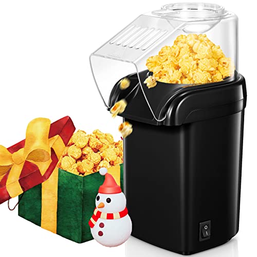 HeißLuft Popcornmaschine,1200W Selbstgemachte Popcorn Maker,Schnelles Popcorn In 2 Minuten,Fett- Und öLfrei,Inkl. MesslöFfel FüR Mais, Kompaktes Design, FüR Heimvideos Und Weihnachtsfeiern, Schwarz von FOHERE