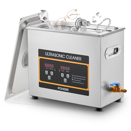 Ultraschallreiniger 6,5 L, 180 W Ultraschall, 200 W Heizung, 304 Edelstahl, Mit Heizungstimer, Professioneller Digitaler Labor Ultraschall Teilereiniger, für Reinigung von Schmuck, Brillen Autoteile von FOHERE